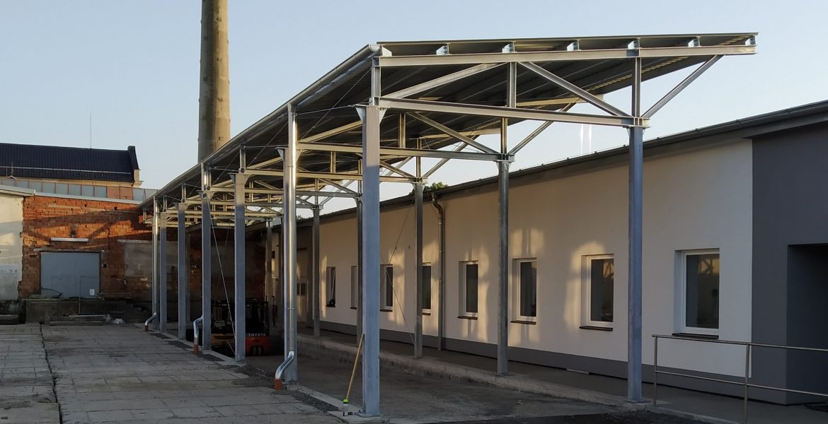 zastřešení nakládací rampy - konstrukce