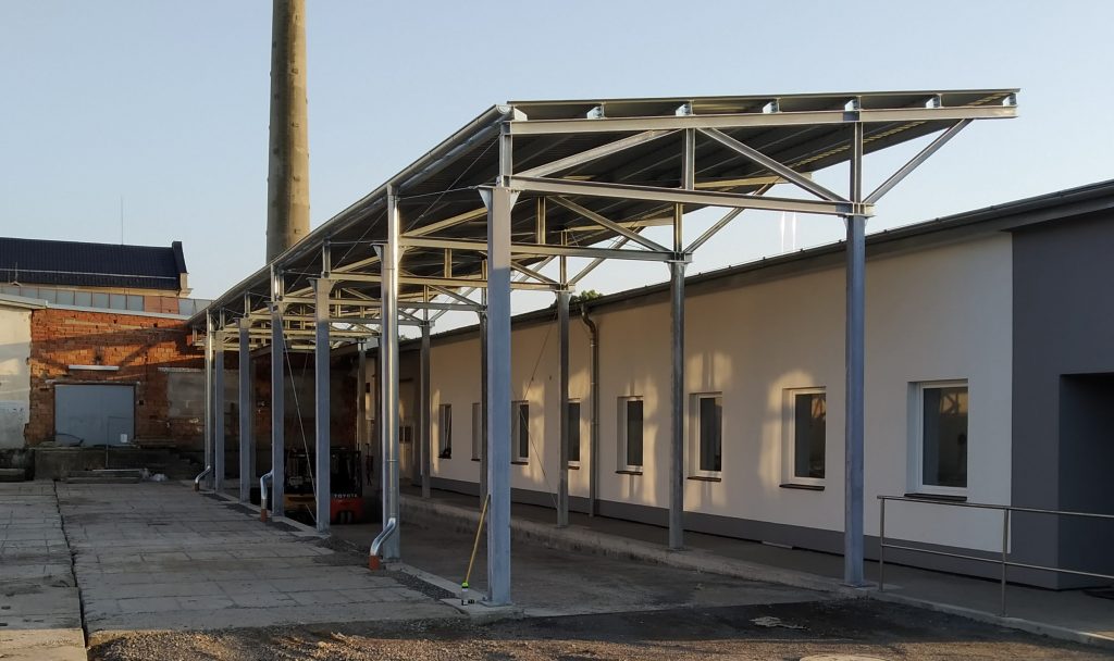 zastřešení nakládací rampy - konstrukce